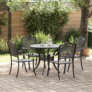 Garden Dining Set 5 pcs Black Aluminium