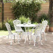 Tuin eettafelset 5-delig wit aluminium