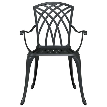 Tuin eettafelset 5 pcs Zwart Aluminium
