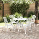 Tuin eettafelset 5-delig wit aluminium