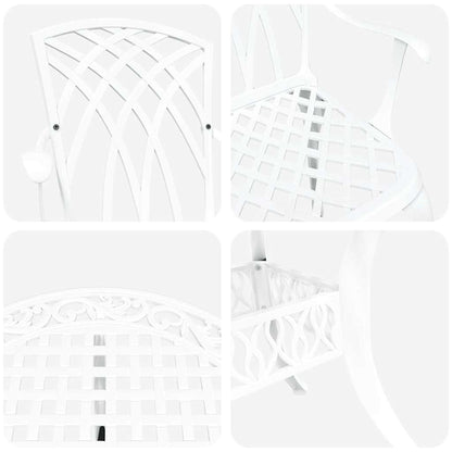 Tuin eettafelset 7 pcs Wit Aluminium