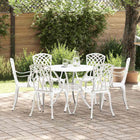 Garden Dining Set 7 pcs White Aluminium