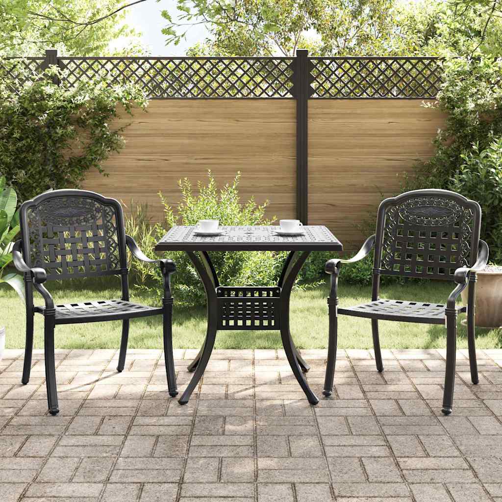 Tuinset 3 pcs Zwart Gegoten aluminium