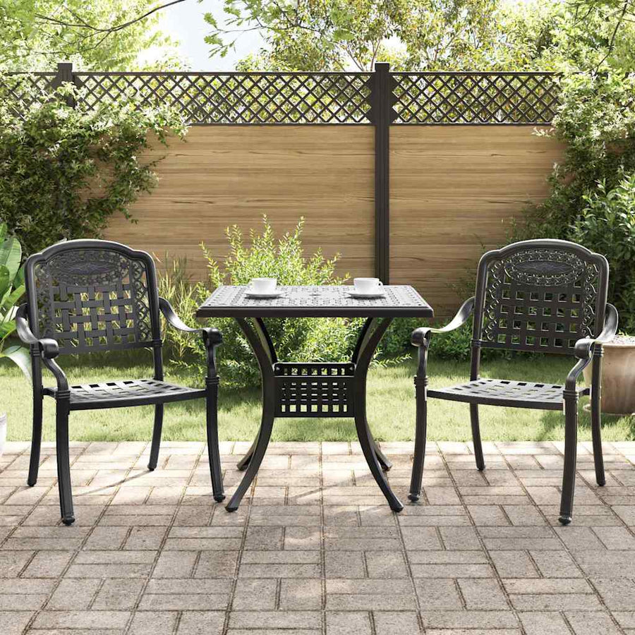 Tuinset 3 pcs Zwart Gegoten aluminium