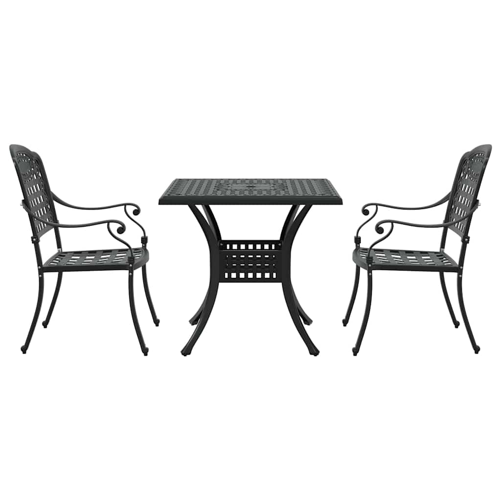 Tuinset 3 pcs Zwart Gegoten aluminium