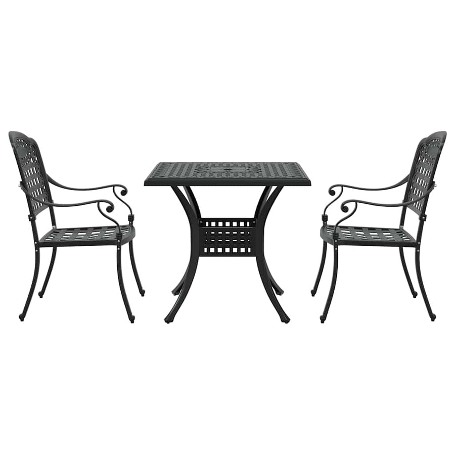 Tuinset 3 pcs Zwart Gegoten aluminium