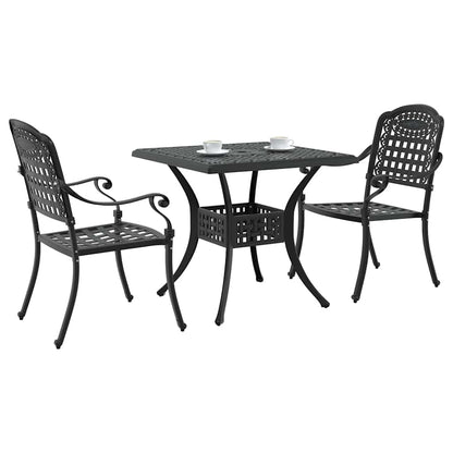 Tuinset 3 pcs Zwart Gegoten aluminium