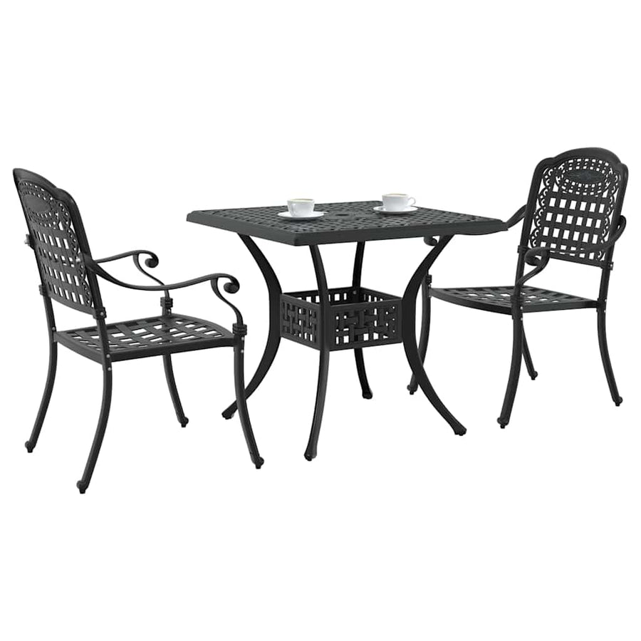 Tuinset 3 pcs Zwart Gegoten aluminium