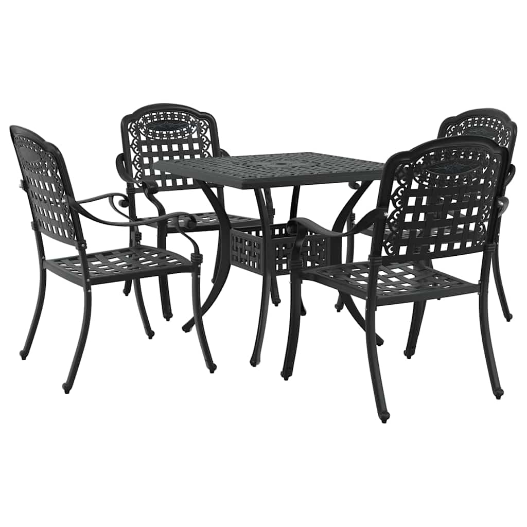 Tuinset 5 pcs Zwart Gegoten aluminium