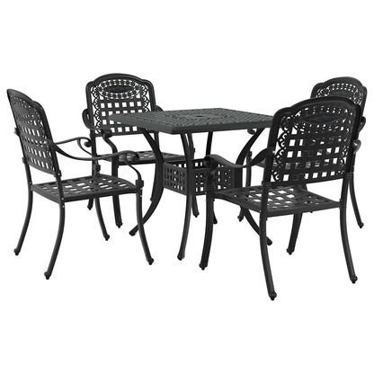 Tuinset 5 pcs Zwart Gegoten aluminium
