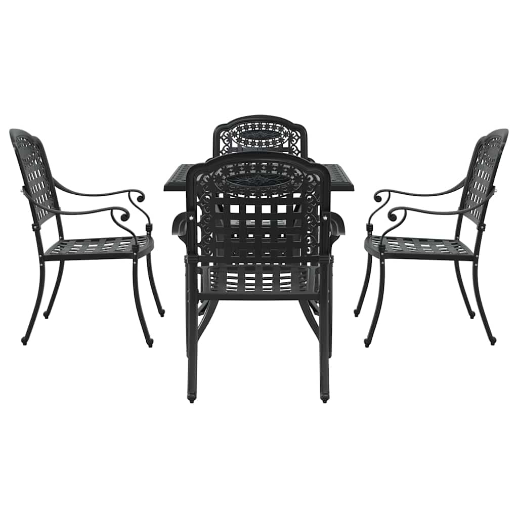 Tuinset 5 pcs Zwart Gegoten aluminium