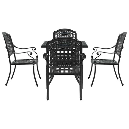 Tuinset 5 pcs Zwart Gegoten aluminium