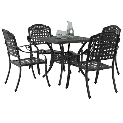 Tuinset 5 pcs Zwart Gegoten aluminium