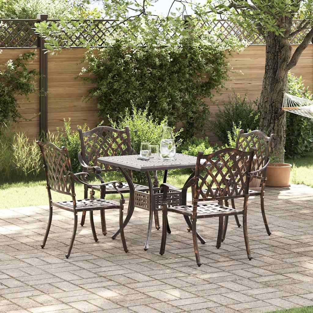 Tuinset 5 pcs Brons Gegoten aluminium