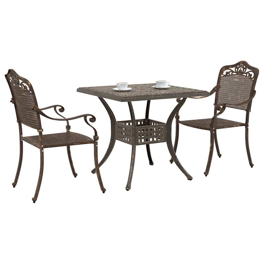 Tuinset 3 pcs Brons Gegoten aluminium
