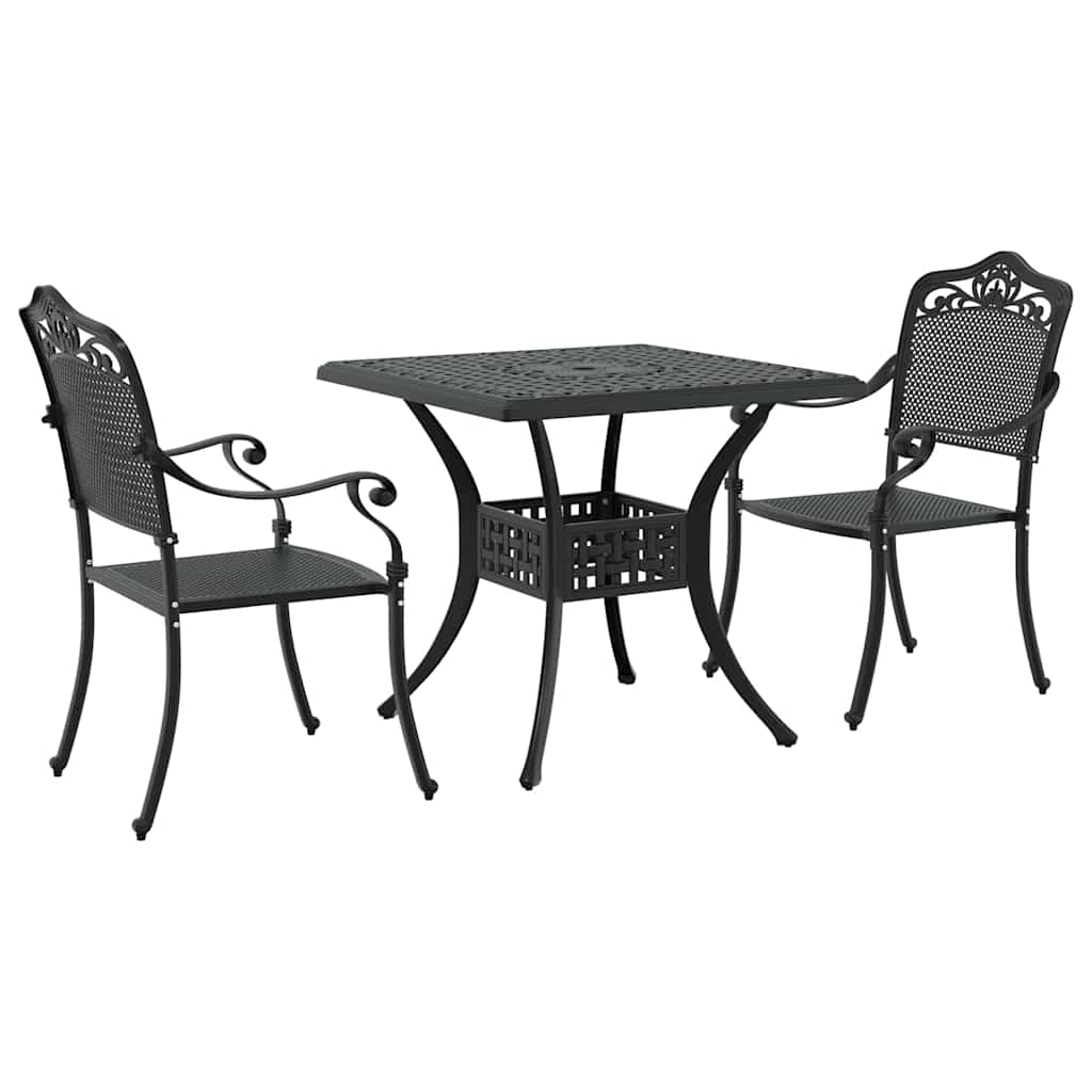 Tuinset 3 pcs Zwart Gegoten aluminium