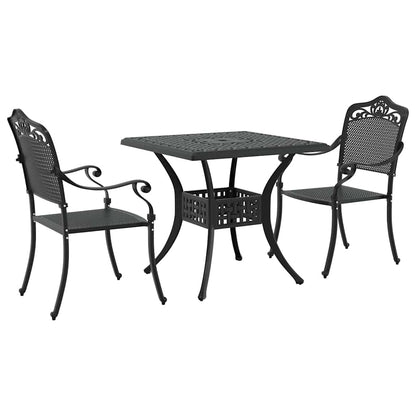 Tuinset 3 pcs Zwart Gegoten aluminium