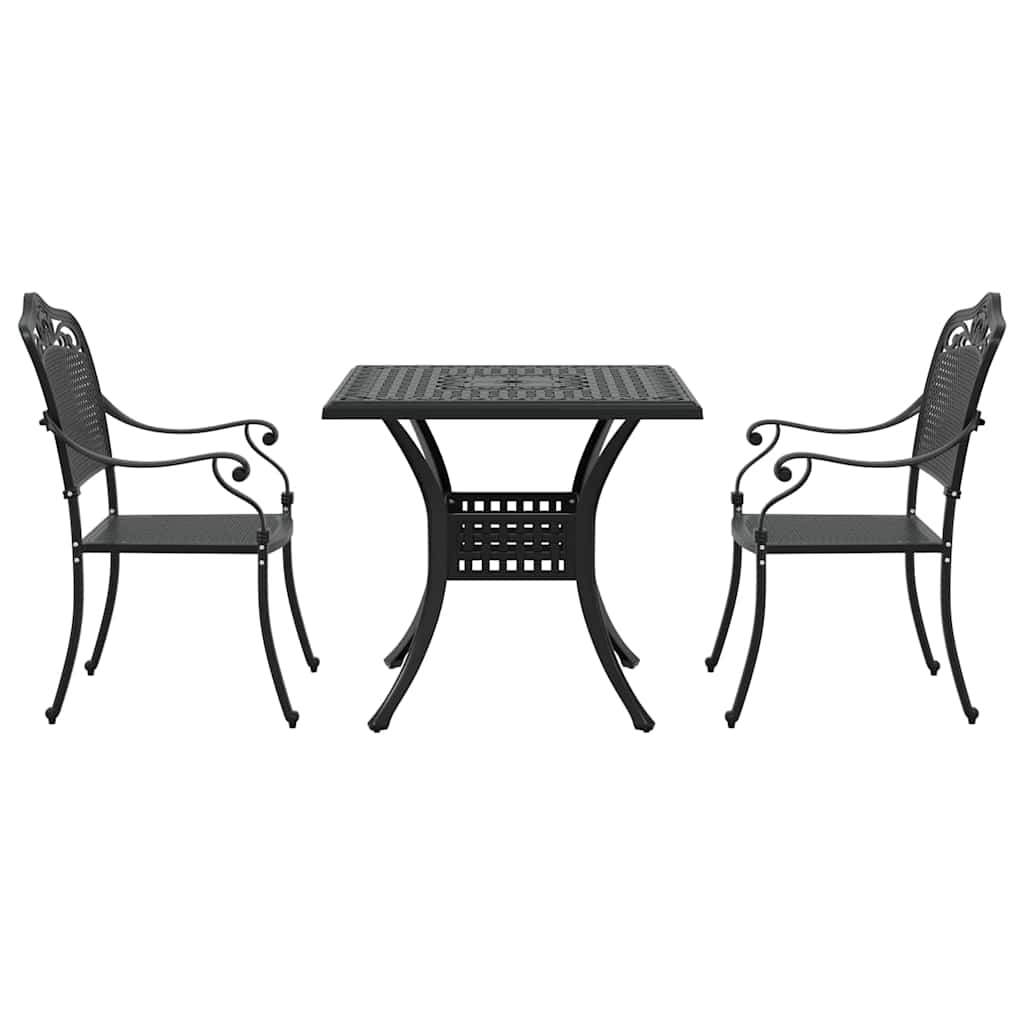 Tuinset 3 pcs Zwart Gegoten aluminium