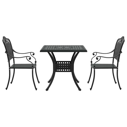 Tuinset 3 pcs Zwart Gegoten aluminium