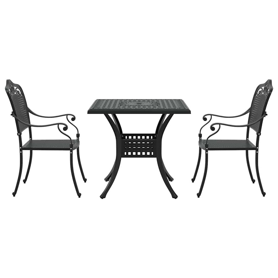 Tuinset 3 pcs Zwart Gegoten aluminium