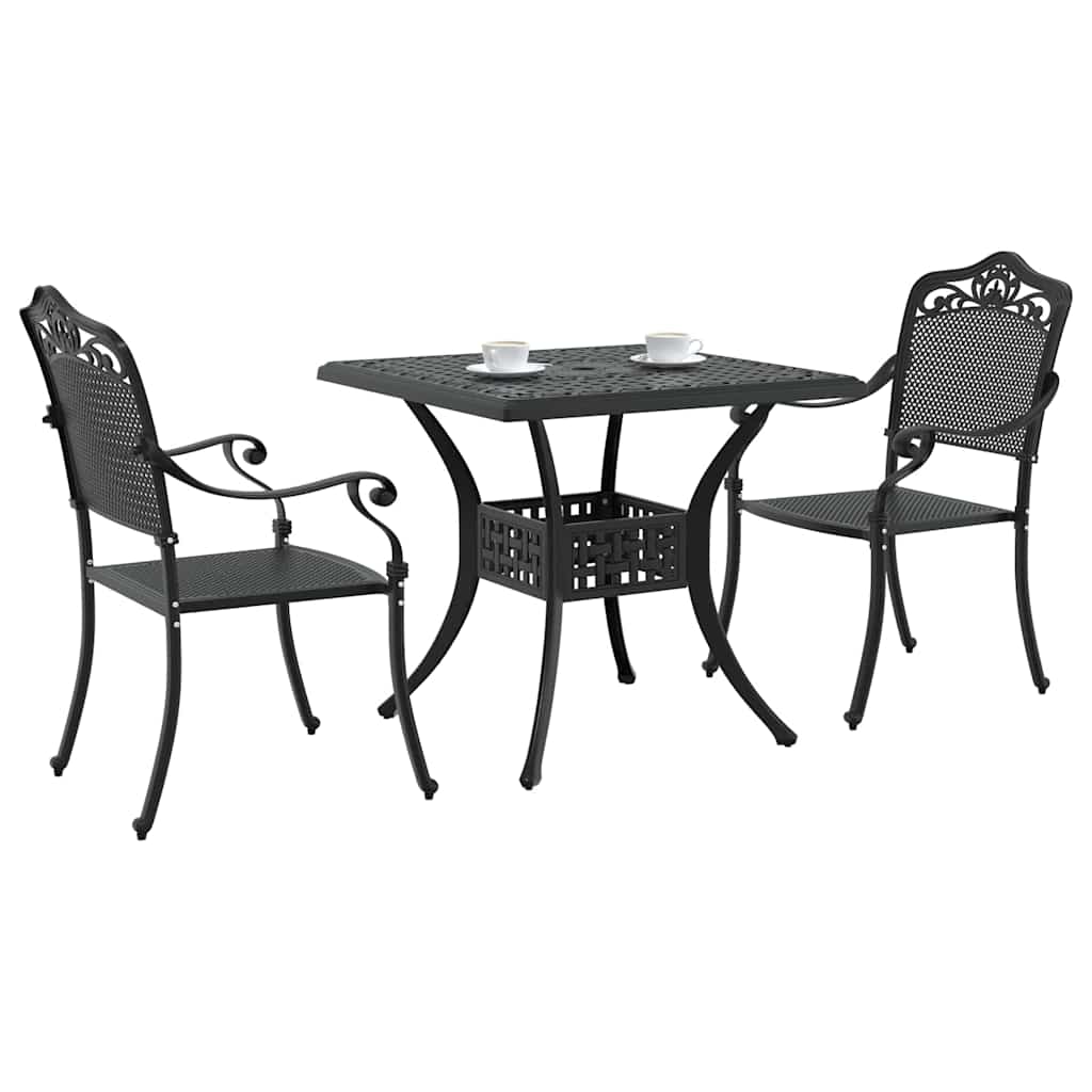 Tuinset 3 pcs Zwart Gegoten aluminium
