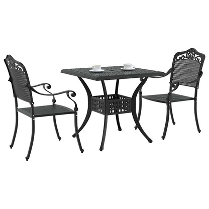 Tuinset 3 pcs Zwart Gegoten aluminium