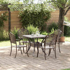Tuinset 5-delig gegoten aluminium brons 80x80x75 cm