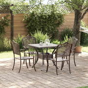 Tuinset 5-delig gegoten aluminium brons 80x80x75 cm