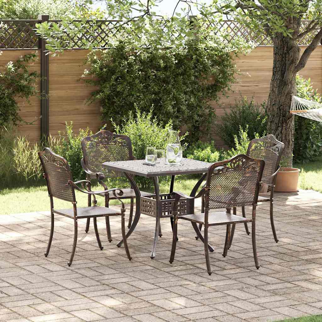 Tuinset 5 pcs Brons Gegoten aluminium