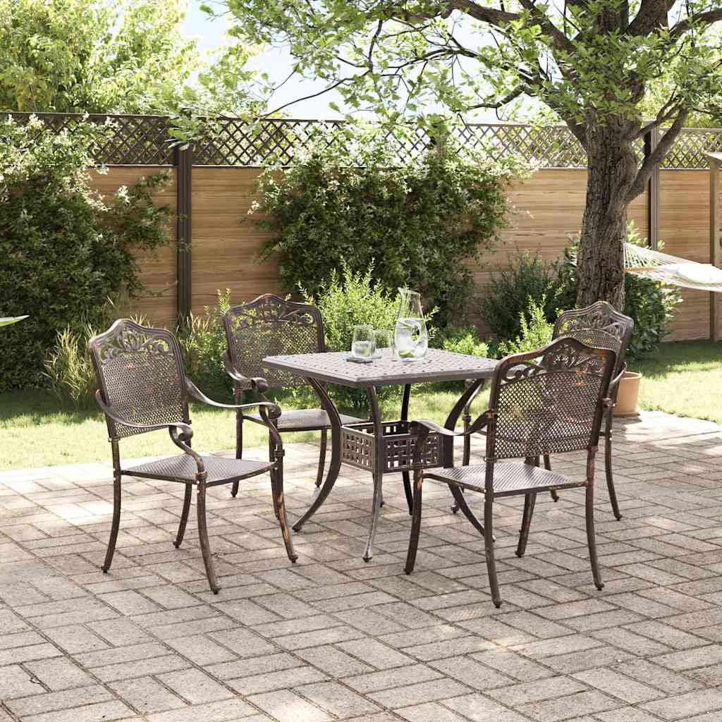 Tuinset 5 pcs Brons Gegoten aluminium