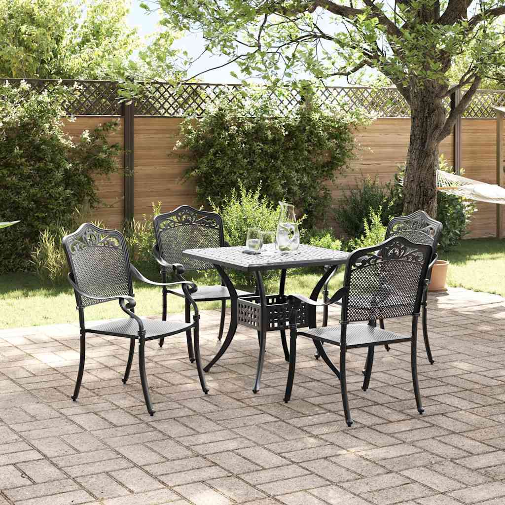 Tuinset 5 pcs Zwart Gegoten aluminium