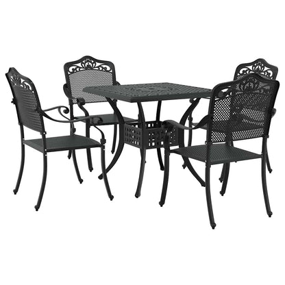 Tuinset 5 pcs Zwart Gegoten aluminium
