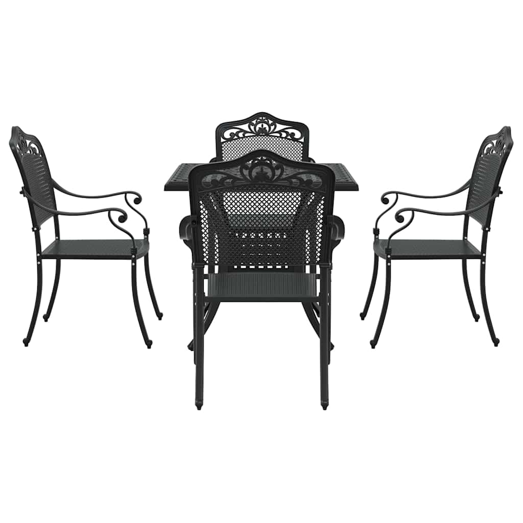 Tuinset 5 pcs Zwart Gegoten aluminium