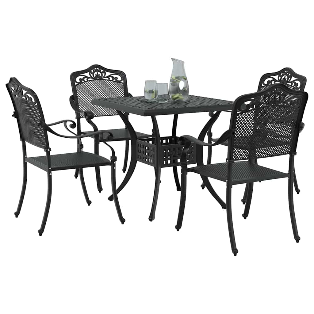 Tuinset 5 pcs Zwart Gegoten aluminium