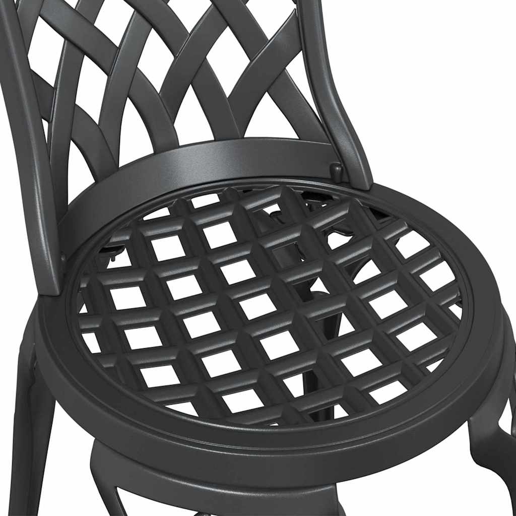 Tuinset 3 pcs Zwart Gegoten aluminium