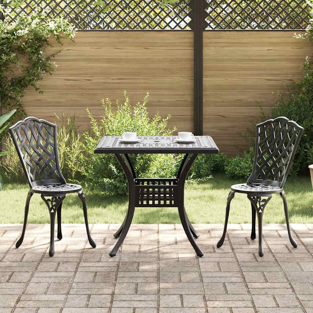 Tuinset 3 pcs Zwart Gegoten aluminium