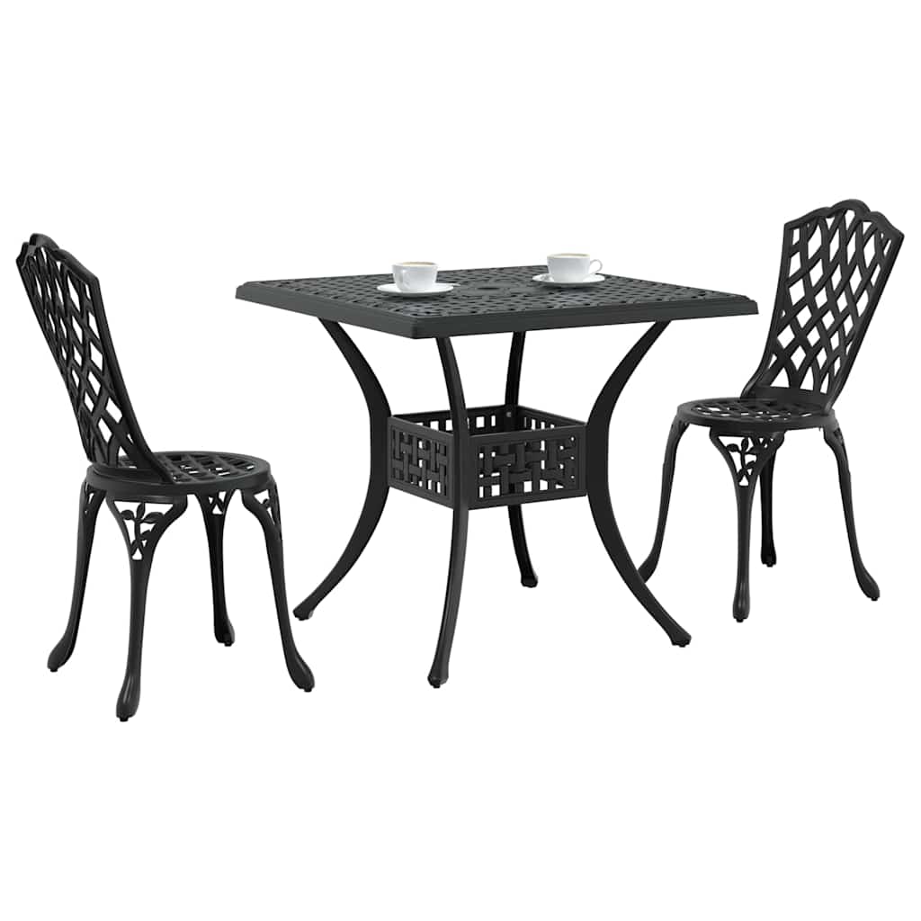 Tuinset 3 pcs Zwart Gegoten aluminium