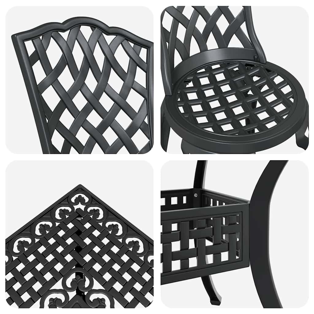 Tuinset 5 pcs Zwart Gegoten aluminium