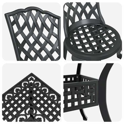 Tuinset 5 pcs Zwart Gegoten aluminium