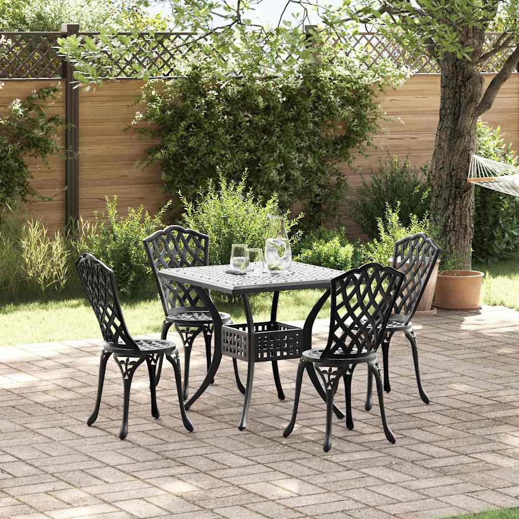 Tuinset 5 pcs Zwart Gegoten aluminium