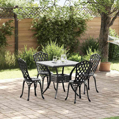 Tuinset 5 pcs Zwart Gegoten aluminium