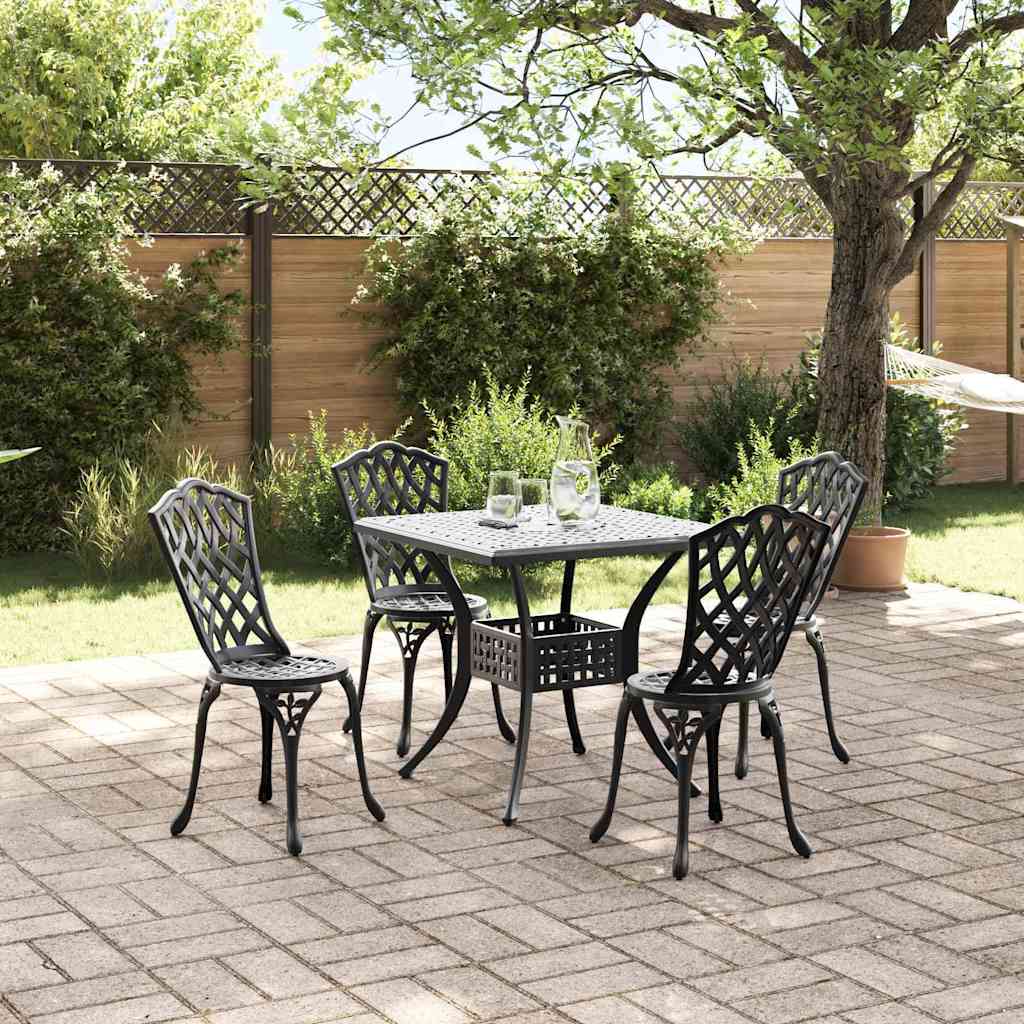 Tuinset 5 pcs Zwart Gegoten aluminium