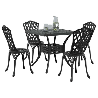 Tuinset 5 pcs Zwart Gegoten aluminium