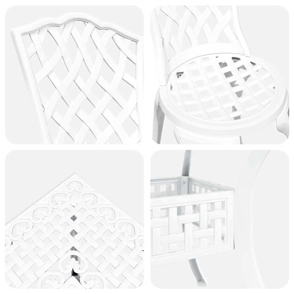 Tuinset 5 pcs Wit Gegoten aluminium
