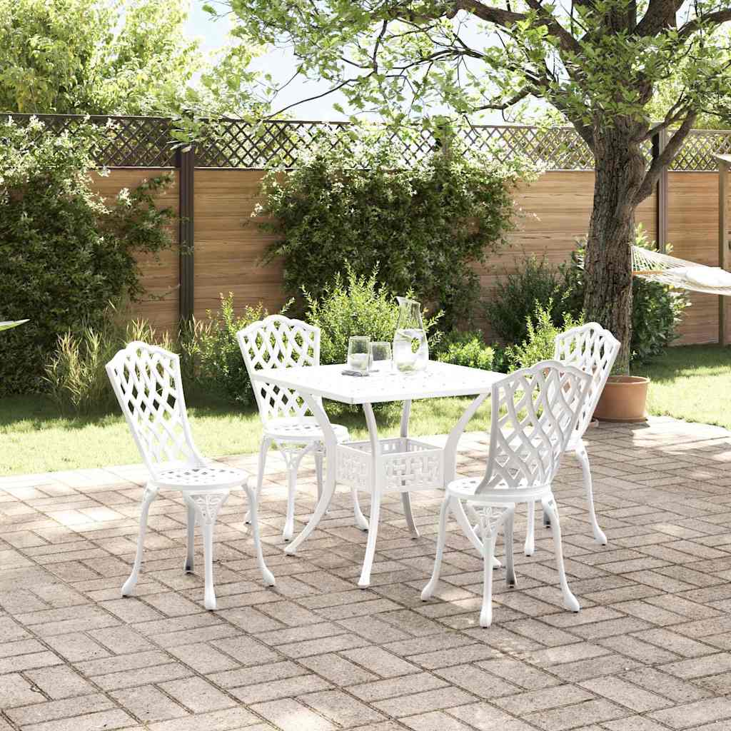 Tuinset 5 pcs Wit Gegoten aluminium