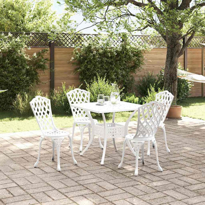 Tuinset 5 pcs Wit Gegoten aluminium