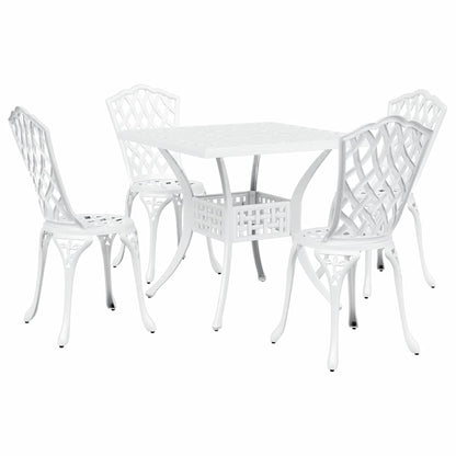 Tuinset 5 pcs Wit Gegoten aluminium