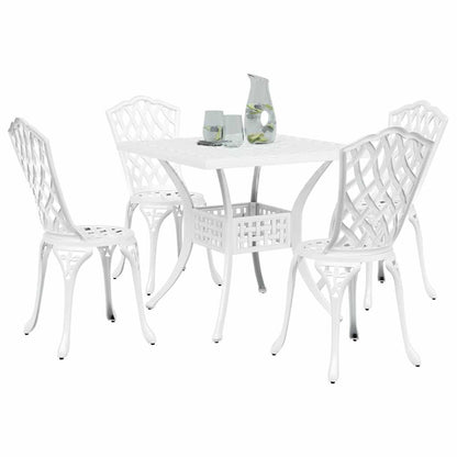 Tuinset 5 pcs Wit Gegoten aluminium