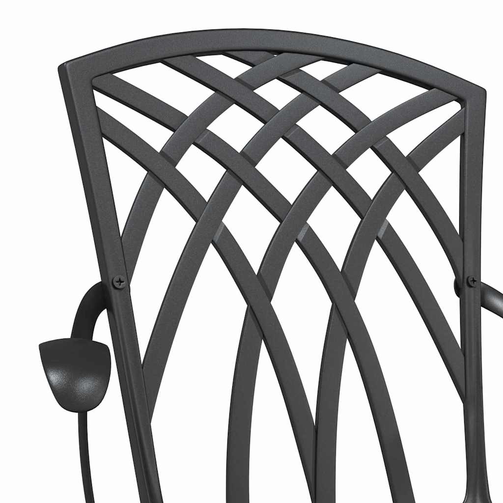 Tuinset 3 pcs Zwart Gegoten aluminium