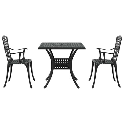 Tuinset 3 pcs Zwart Gegoten aluminium
